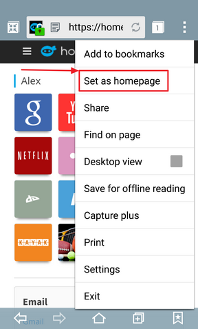 Set as Homepage