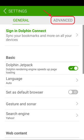 Change Homepage Dolphin Browser