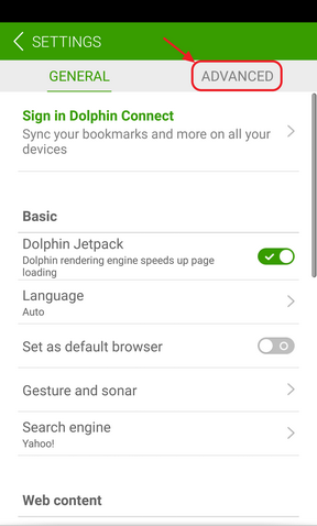 how to search a page on dolphin browser